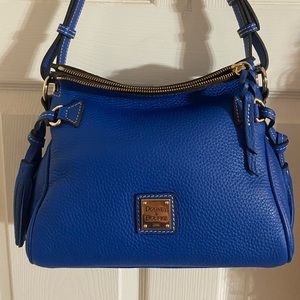 Dooney & Bourke Marine Shoulder Tassel bag in pebbled leather.  Made in USA.